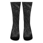 Black White Smoke Marble Print Crew Socks