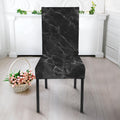 Black White Smoke Marble Print Dining Chair Slipcover