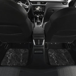 Black White Smoke Marble Print Front and Back Car Floor Mats