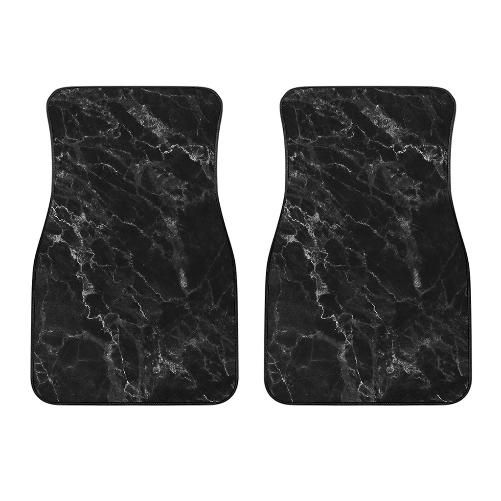 Black White Smoke Marble Print Front Car Floor Mats