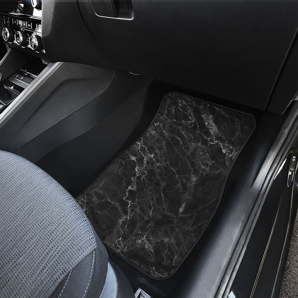 Black White Smoke Marble Print Front Car Floor Mats