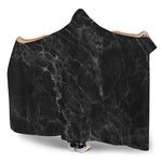 Black White Smoke Marble Print Hooded Blanket