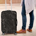 Black White Smoke Marble Print Luggage Cover GearFrost