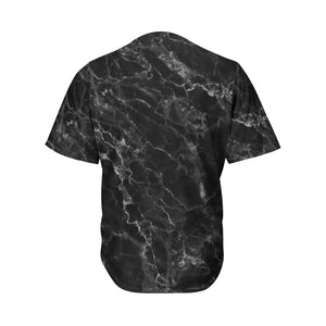 Black White Smoke Marble Print Men's Baseball Jersey