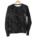 Black White Smoke Marble Print Men's Crewneck Sweatshirt