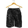 Black White Smoke Marble Print Men's Shorts