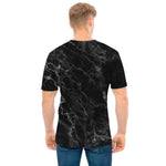 Black White Smoke Marble Print Men's T-Shirt