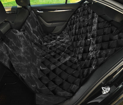 Black White Smoke Marble Print Pet Car Back Seat Cover