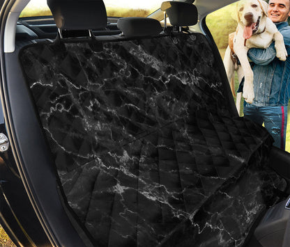 Black White Smoke Marble Print Pet Car Back Seat Cover