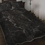 Black White Smoke Marble Print Quilt Bed Set