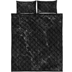 Black White Smoke Marble Print Quilt Bed Set