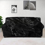 Black White Smoke Marble Print Sofa Cover