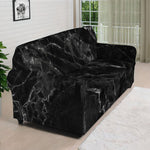 Black White Smoke Marble Print Sofa Cover