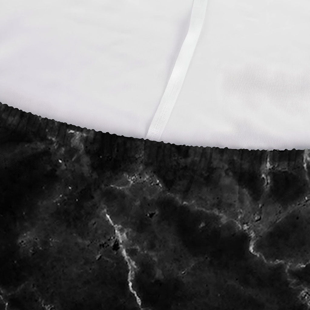 Black White Smoke Marble Print Sofa Cover