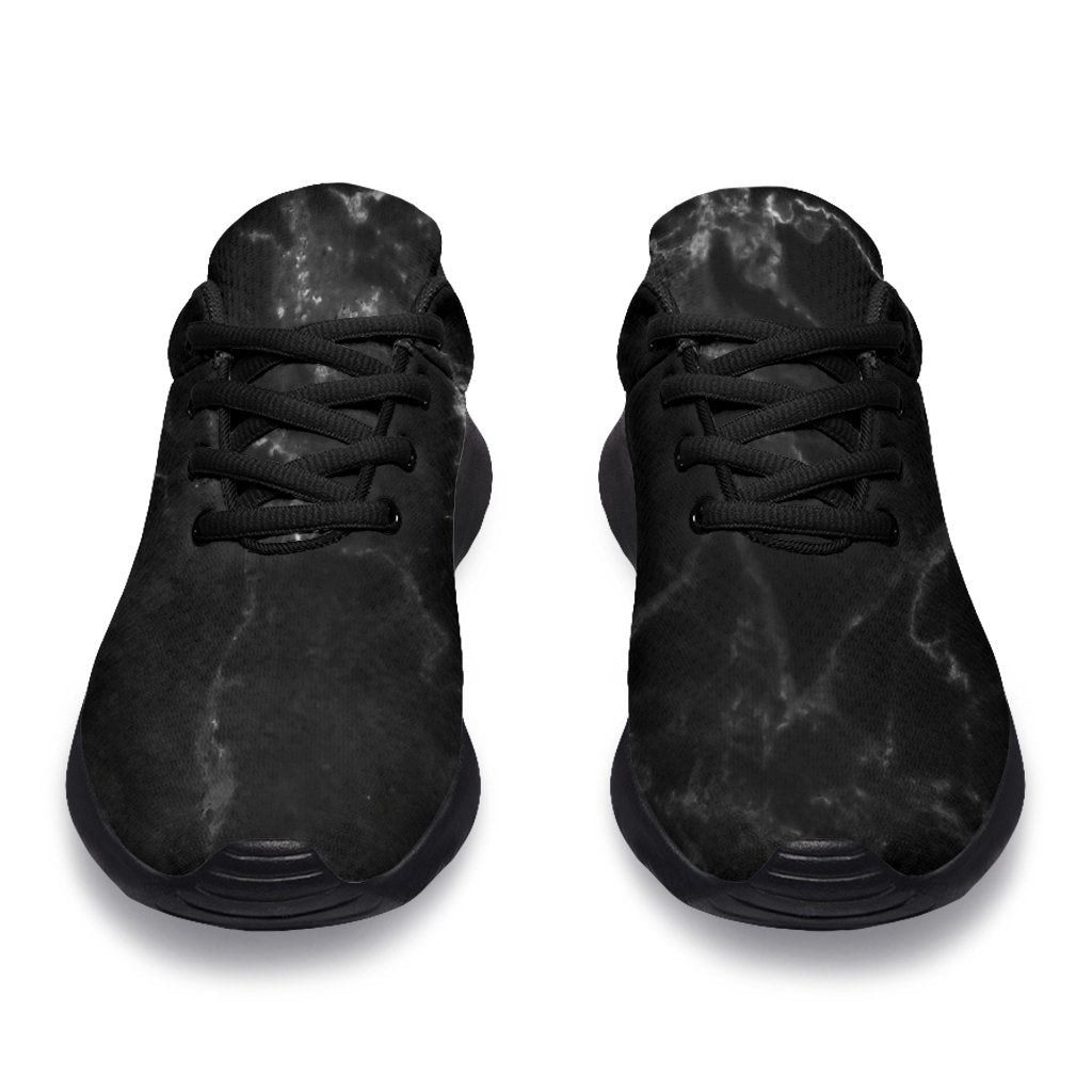 Black White Smoke Marble Print Sport Shoes GearFrost