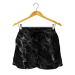 Black White Smoke Marble Print Women's Shorts