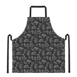 Black White Surfing Pattern Print Apron