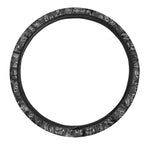 Black White Surfing Pattern Print Car Steering Wheel Cover