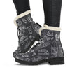 Black White Surfing Pattern Print Comfy Boots GearFrost