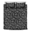 Black White Surfing Pattern Print Duvet Cover Bedding Set