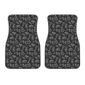 Black White Surfing Pattern Print Front Car Floor Mats