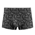 Black White Surfing Pattern Print Men's Boxer Briefs