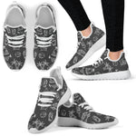 Black White Surfing Pattern Print Mesh Knit Shoes GearFrost