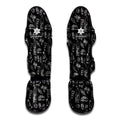 Black White Surfing Pattern Print Muay Thai Shin Guards
