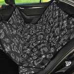 Black White Surfing Pattern Print Pet Car Back Seat Cover