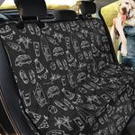 Black White Surfing Pattern Print Pet Car Back Seat Cover