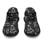 Black White Surfing Pattern Print Sport Shoes GearFrost