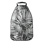 Black White Tropical Leaf Pattern Print Car Seat Organizers