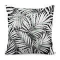 Black White Tropical Leaf Pattern Print Pillow Cover