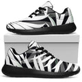 Black White Tropical Leaf Pattern Print Walking Shoes