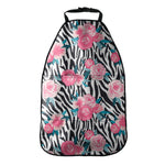 Black White Zebra Floral Pattern Print Car Seat Organizers