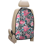 Black White Zebra Floral Pattern Print Car Seat Organizers