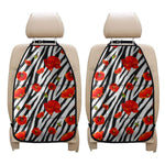 Black White Zebra Flower Pattern Print Car Seat Organizers