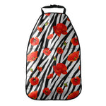 Black White Zebra Flower Pattern Print Car Seat Organizers