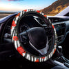 Black White Zebra Flower Pattern Print Car Steering Wheel Cover