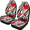 Black White Zebra Flower Pattern Print Universal Fit Car Seat Covers