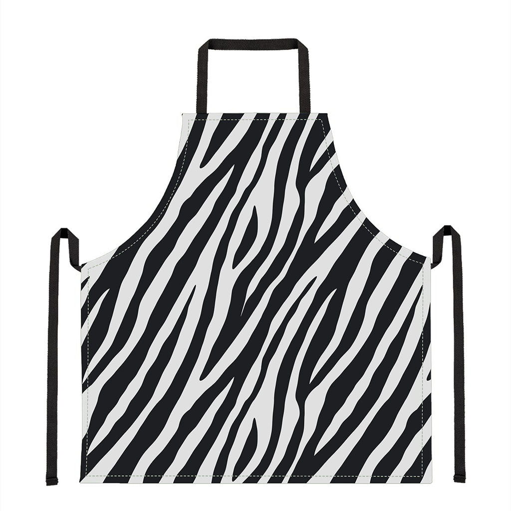 Black White Zebra Pattern Print Apron