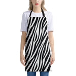 Black White Zebra Pattern Print Apron