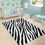 Black White Zebra Pattern Print Area Rug GearFrost