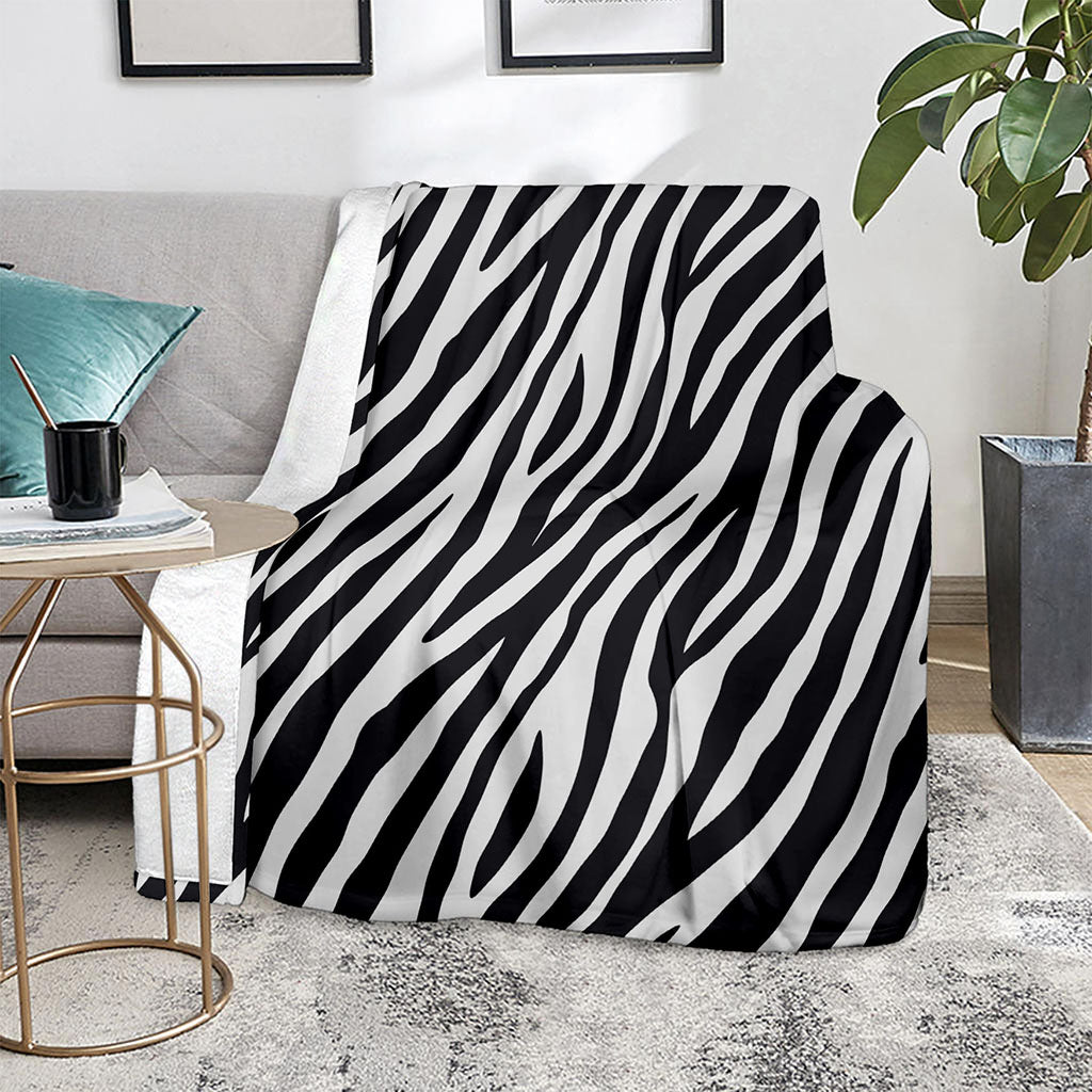 Black White Zebra Pattern Print Blanket