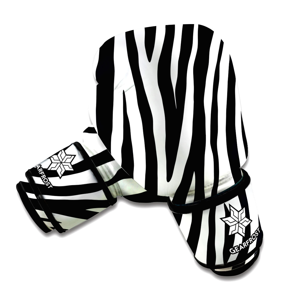 Black White Zebra Pattern Print Boxing Gloves