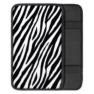 Black White Zebra Pattern Print Car Center Console Cover
