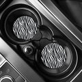 Black White Zebra Pattern Print Car Coasters