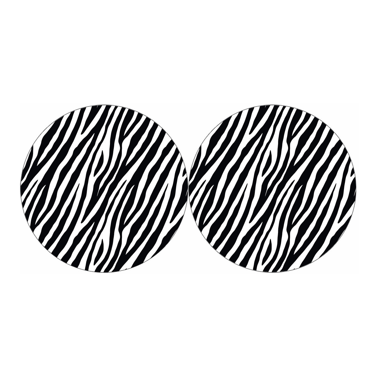 Black White Zebra Pattern Print Car Coasters