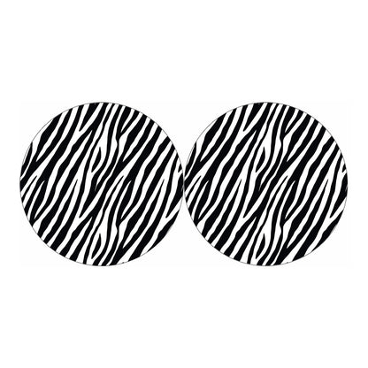 Black White Zebra Pattern Print Car Coasters