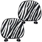 Black White Zebra Pattern Print Car Headrest Covers